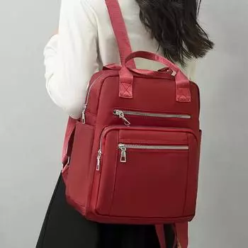 Большой вместительный женский рюкзак из ткани Оксфорд с многослойным хранением, однотонные модные рюкзаки