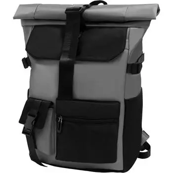 Большой водонепроницаемый рюкзак Rolltop, 27 л, для мужчин и женщин, 15,6-дюймовый школьный рюкзак, легкий велосипедный противоугонный рюкзак для работы, колледжа, отдыха L серый