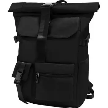 Большой водонепроницаемый рюкзак Rolltop, 27 л, для мужчин и женщин, 15,6-дюймовый школьный рюкзак, легкий велосипедный противоугонный рюкзак для работы, колледжа, отдыха L чёрный