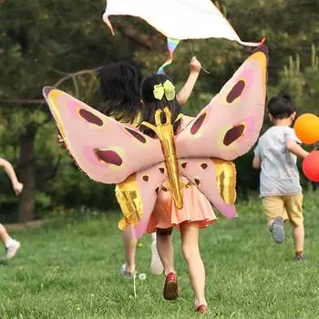 Большой воздушный шар из фольги с бабочкой, 3D насекомое, бабочка, фея, гелиевый шар для девочек, украшение для дня рождения, детская игрушка, подарок на свадьбу синий