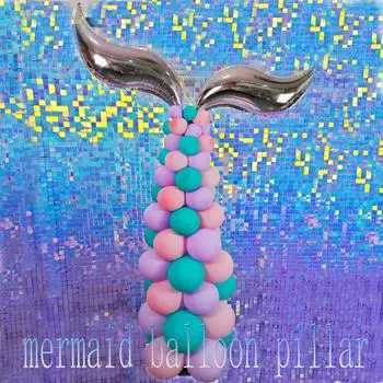 Большой воздушный шар с хвостом русалки, гирлянда, хромированные металлические латексные шары, Русалка, украшение для детского душа, свадьбы, дня рождения, вечеринки
