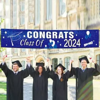 Большой выпускной баннер 2024 года. Поздравление с выпускным фоном. Выпускной знак во дворе. Товары для выпускного вечера. Small B