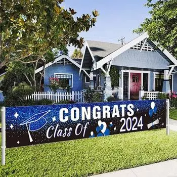 Большой выпускной баннер 2024 года. Поздравление с выпускным фоном. Выпускной знак во дворе. Товары для выпускного вечера. Small B