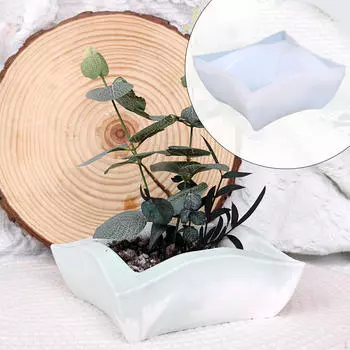 Большой завод из смолы, квадратный силикагель, DIY цветочный горшок, бетонный горшок, ручка для цветочного горшка
