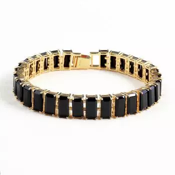 Большой женский браслет, новая черная сумка со шпинелью, 5 * 10 мм, браслет из натурального драгоценного камня 59 карат, модный роскошный женский браслет из стерлингового серебра 925 пробы, подарок на Черную пятницу