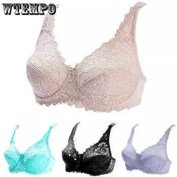 Большой женский кружевной бюстгальтер CDE, прозрачный ультратонкий бюстгальтер большого размера, нижнее белье, кружевной бюстгальтер 75C синий