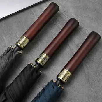 Большой зонт для мужчин, деревянная ручка, длинный зонт, ветрозащитный, прочный, диаметр 132 см, большой зонт для гольфа и дождя для мужчин серый