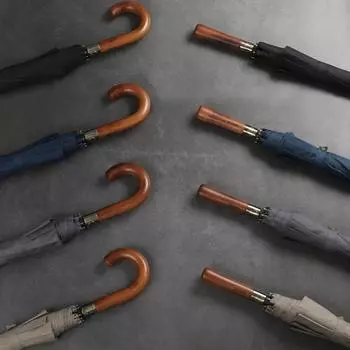 Большой зонт для мужчин и женщин, двухслойный, ветрозащитный, 8 спиц, деревянный, с длинной ручкой, автоматический, крепкий, Guarda Chuva