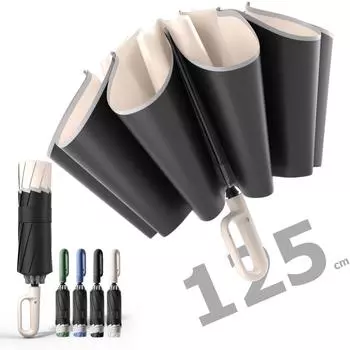 Большой зонт от дождя, полностью автоматический складной обратный ветрозащитный зонт со светоотражающей полосой, защита от ультрафиолета, роскошный мужской и женский зонт