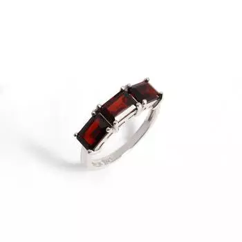 Bolaijewelry Classic design January Birthstone Natural Garnet Silver Ring Light luxury jewelry for women s anniversary & birthday gifts US RING SIZE:7# красный