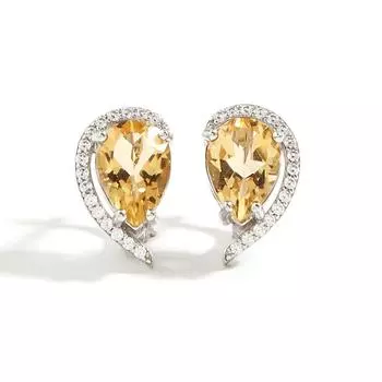 Bolaijewelry из стерлингового серебра 925 пробы с натуральным цитрином, элегантный дизайн, серьги для женщин, женские роскошные ювелирные изделия на день рождения и вечеринку, подарок m жёлтый