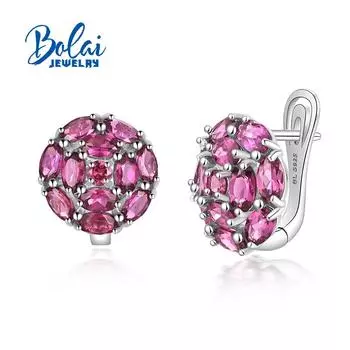 Bolaijewelry Light, роскошные модные серьги с родолитом и гранатом, новинка 2023, изысканные серьги из стерлингового серебра 925 пробы, ювелирные изделия для женщин S фиолетовый