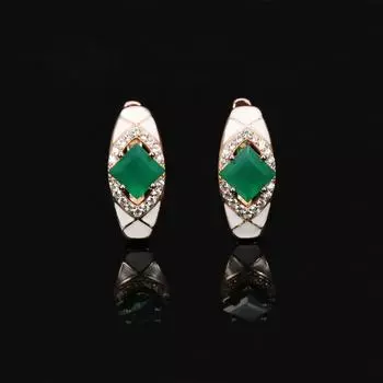 Bolaijewelry, натуральный зеленый агат, стерлинговое серебро 925 пробы, розовое золото, серьги с драгоценными камнями, винтажный дизайн, женский подарок на день рождения, юбилей, вечеринку зелёный