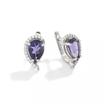 Bolaijewelry, потрясающие серьги с натуральной иолитовой серебряной застежкой для женщин и сестер, изысканные ювелирные изделия на день рождения и вечеринку, подарок m серебряный