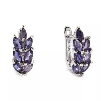 Bolaijewelry стерлингового серебра 925 пробы, легкие роскошные серьги с натуральным драгоценным камнем иолитом для женщин, подарок на годовщину S синий