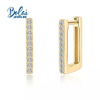 Bolaijewelry стерлингового серебра 925 пробы U-образный дизайн серьги с бриллиантами женские летние простые модные украшения 2023 новинка 2023 года