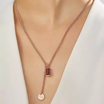 Bolaijewelry винтажное ожерелье из розового золота с натуральным гранатом на ключицу, модные женские новые изысканные ювелирные изделия, подарок из стерлингового серебра 925 пробы 49cm красный