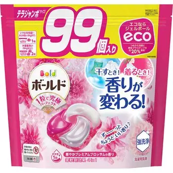 Bold Gel Ball 4D Laundry Detergent Premium Blossom Refill 99 Pieces [Large Capacity]