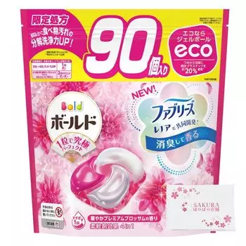 Bold Lenor Gel Ball 4D Стиральный порошок Premium Blossom Сменный блок 90 шт. Оригинальный логотип карманные салфетки включены [Оптовая закупка] P&G +