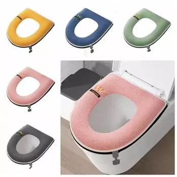 Более толстая подушка сиденья для унитаза, ручка, коврик для туалета, многоразовый коврик для унитаза, ванная комната серый