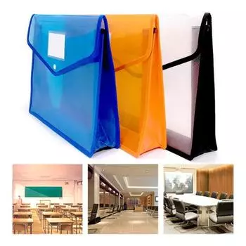 Более утолщенная сумка для файлов с застежкой-пряжкой, практичная водонепроницаемая сумка для документов из полипропилена для дома S белый