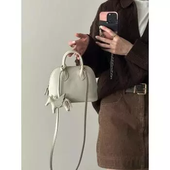 Bolide полувощеная нить высокого класса кожаная мини-сумка для боулинга для женщин одно плечо ручная сумка через плечо 18-9-14cm box чёрный