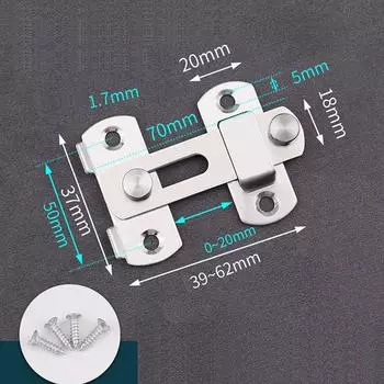 Болт защелки дверного замка, 90, 180 градусов, тумблер из нержавеющей стали