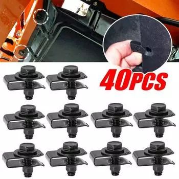 Болты кузова и зажимы с U-образными гайками M6 Крышка двигателя Поддон Брызговик Бампер Фиксатор подкрылка крыла Крепеж Винты-заклепки