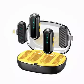 BOMGE 2-Pack профессиональный беспроводной петличный микрофон с 2 приемниками для Android, iPhone iPad, шумоподавляющий петличный микрофон Plug and Play