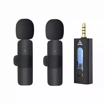 BOMGE K35 Wireless Lavalier Bluetooth Lapel Microphone Mini mic For Phone PC Cell Smartphones Laptop Desktop Collar