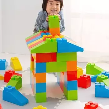 Bon Furniture Block Toy 88 Piece Set Large Educational Children s Puzzle Color Block Big