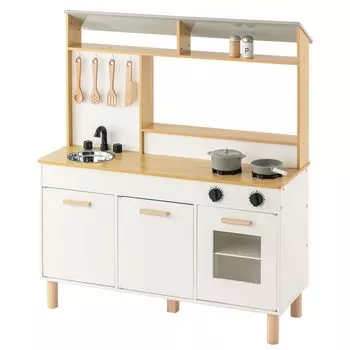 Bon Furniture Деревянный Игровой Реверсивный Дизайн Магазина с Образовательным Игровым Подарком для Белой и Натуральной Кухни, Посуда, Игрушка, Игра, Дети,