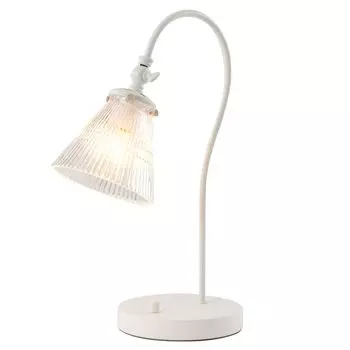 Bon Мебель Настольная лампа Диммируемая Светодиодная Совместимая Настольная лампа E17 Настольный светильник Стильный Стеклянный абажур Регулируемый угол Торшер для чтения Антикварный белый