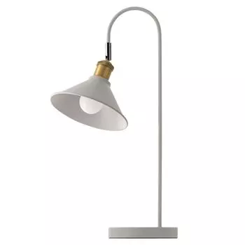 Bon Мебель Письменный стол Скандинавский Светодиодный Непрямой Регулируемый Для чтения Выключатель питания Серый Свет, Стильный, Легкий, Столешница, Освещение, E26, Абажур, Угол, 90° серый