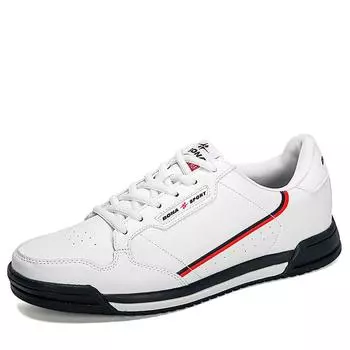 BONA модная мужская обувь на плоской подошве, осенняя дышащая мужская повседневная обувь, трендовая легкая обувь для отдыха, удобные кроссовки 41 белый