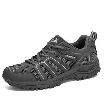 BONA, Новое поступление, мужские кроссовки с сеткой, модные кроссовки, Нескользящие, износостойкие, для прогулок, мужская спортивная обувь, удобная 41 темно серый