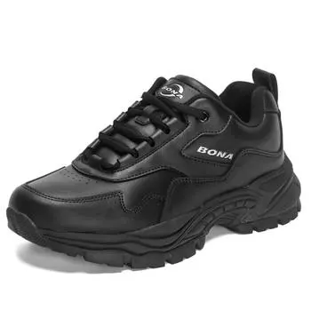BONA Новые дизайнерские кроссовки для бега, повседневная модная спортивная обувь, женские летние дышащие кроссовки люксового бренда, женская обувь 36 чёрный