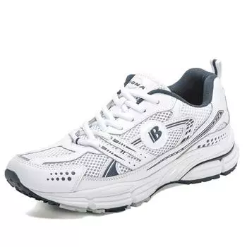 BONA Новые дизайнерские модные кроссовки для мужчин, дышащая спортивная обувь для ходьбы, мужские кроссовки для бега, мягкая обувь Mansculino 41 белый