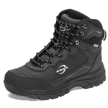 BONA Новые дизайнерские зимние теплые плюшевые ботинки для отдыха на природе из нубука, мужская повседневная рабочая обувь, нескользящая походная обувь 41 чёрный