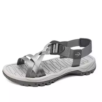 BONA/Новые классические стильные мужские сандалии, уличная прогулочная летняя обувь, мужские тапочки с удобным ремешком на верху, мягкий свет 41 светло-серый