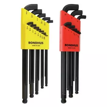 BONDHUS Hex Wrench Set Black Dyed 22 Pieces 10mm SBLX22 [] Multi-Pack (SBLX9M 1.5, 2, 2.5, 3, 4, 5, 6, 8, No.20599 чёрный
