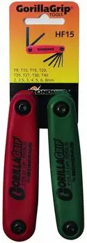 BONDHUS Hex wrench set black dyed set 8mm set HF15 [] multi-pack (HF7M contents 2, 2.5, 3, 4, 5, 6, TF8-12634 contents T9, T10, T15, T20, T25, T27, чёрный