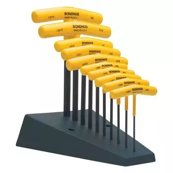 BONDHUS Hexagonal black set of 10 [] T-handle set, dyed, (3/32, 7/64, 1/8, 9/64, 5/32, 3/16, 7/32, 1/4, 5/16, 3/8 inch) HTX10/S No.13390