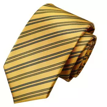 bonding backing on voluminous made in MADE IN JAPAN necktie brand striped unisex compatible [Michiko London] Wrinkle-resistant process, fabric, feel, жёлтый