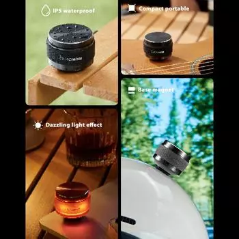 Bone Conduction Wireless Speaker Portable with Magnetic Adsorption Function BT Speaker Neon Light Waterproof Music Player чёрный