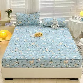 Bonenjoy Покрывало для кровати в цветочном стиле Мягкое постельное белье для взрослых и детей Простыня с резинкой Fundas de colchn(Нет наволочки) Single 90x200cm 1pc