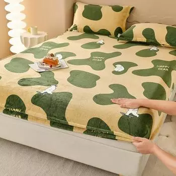 Bonenjoy Velvet простыня на резинке теплый чехол для матраса простые покрывала для кровати sabanas para cama дома эластичные простыни(Нет наволочки) 90x200x25cm 1pc