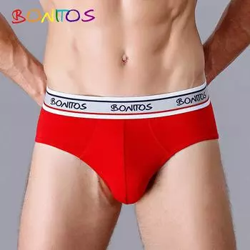 BONITOS 1 шт. хлопковые мужские трусы однотонные мужские трусы сексуальные удобные XXL белый