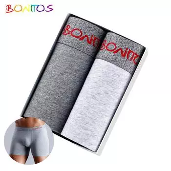 BONITOS, 2 шт., мужские трусы, хлопковые мужские трусы, удобные боксеры для мужчин, нижнее белье S