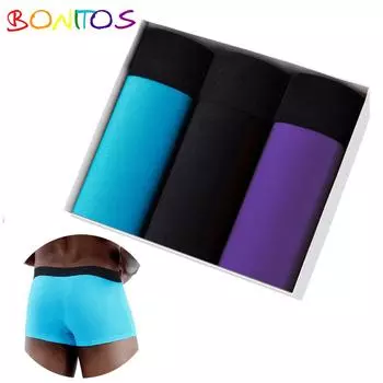 BONITOS 3 шт. боксеры мужские трусы однотонные мужские трусы удобное мужское нижнее белье хлопок S